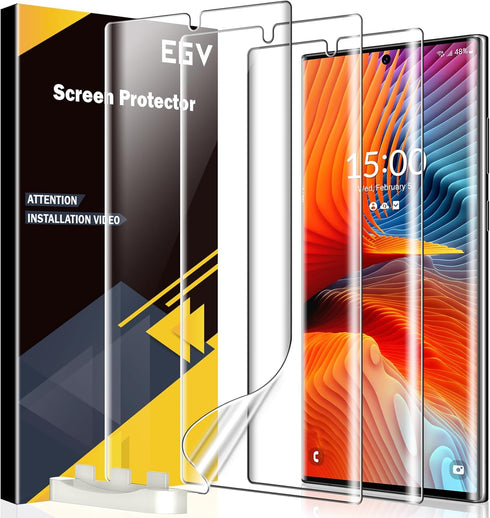 EGV 3 Pack for Samsung Galaxy S22 Ultra Screen Protector, Touch Sensitive, Anti-Scratch 3D Curved Upgrade Flexible TPU Screen Protector for Galaxy...