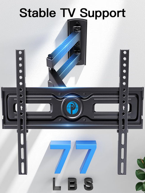 Pipishell Full Motion TV Wall Mount for Most 26-60 inch Flat & Curved TVs up to 77 lbs, Adjustable Bracket Height, Single Articulating Arm, Extens...