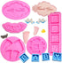 Baby Shower Fondant Molds (5 Pack), Cute Silicone Chocolate, Feet Molds, Clothes Decorate Mould for Baby Baptism Theme Party, Cake Baking, Cupcake...