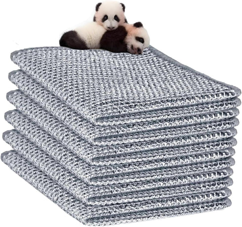 Double Layer Multipurpose Non Scratch Wire Dishcloth, Soft Wire Dishwashing Rag Safe for Non-Stick Cookware, Scrubs & Cleans for Dishes, Sinks, Co...