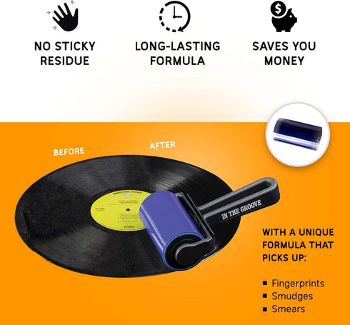 In The Groove Vinyl Roller Cleaner - Vinyl Cleaning Device for Quick Cleaning Vinyl Records or LP Surfaces from Dust, Anti-Static Record Cleaner R...