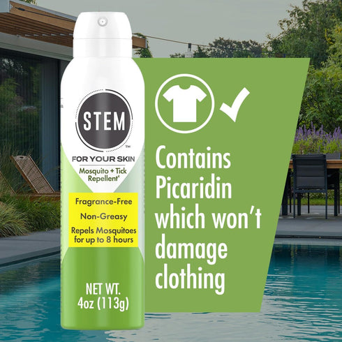 STEM Repels Mosquitoes And Ticks, Mosquito Repellent and Tick Spray, Picaridin Bug Spray, Fragrance-Free, 4 oz...
