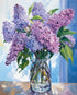 Tucocoo Paint by Number Blue Lilac in a Glass Vase Flowers DIY Painting On Canvas with Brushes Acrylic Paints Graffiti Paint by Numbers for Adults...