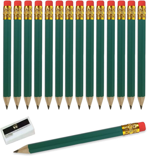 25pcs Golf Pencils with eraser Hexagon Wooden Pencils Graphite 2B for Golf Event Scoring,Classroom,Wedding,Company Meetings,Pew, Pocket (Green)...
