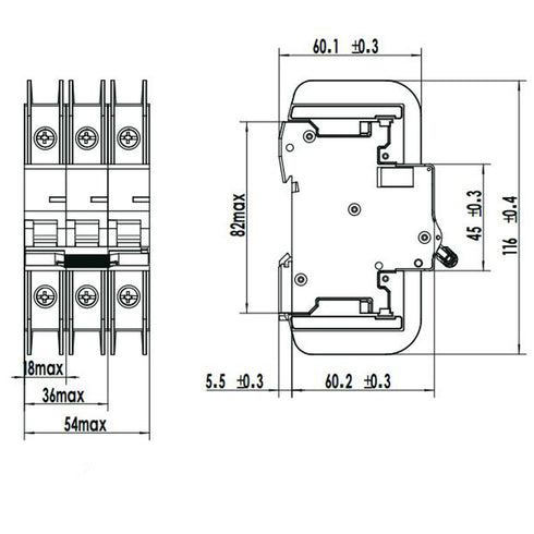 20A, 120V AC, 1 Pole, DIN Rail Mount Miniature Circuit Breaker, Trip Curve: C, UL489...