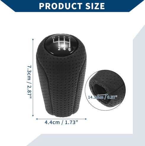 6 Speed Manual Gear Shift Knob for Mazda 5 2012-2015 / Front Automotive Gearbox Stick Shifter Lever Knob Durable Faux Leather Plastic / 1 Pcs Blac...