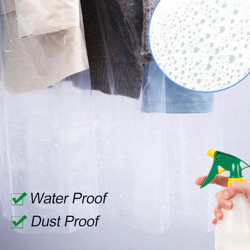50 Pack Plastic Dry Cleaning Bags, 60x120 cm Dry Cleaner Bags Plastic Clear, Dust-proof Plastic Garment Bags for Dry Cleaner, Home Storage, Travel...