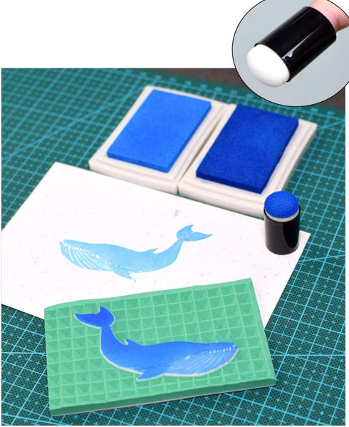 10Pcs Finger Sponge Daubers Set Stamping Drawing Sponge Foam Finger Painting Brush for Ink Chalk DIY Card Stenciling Art Craft Tools...