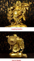 Fengshui Statue Buddha Brass Statues Laughing Buddha Carrying Bag God of Wealth Figurines Buddha Statues Home Decor Housewarming Congratulatory Gi...