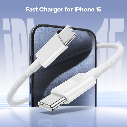 USB C Cable for iPhone 15 Charger Cord 6FT 3 Pack, 60W Woven USB C to C Cable Replacement for iPhone 15 Plus/15 Pro Max, MacBook Pro 2021/2020,iPa...