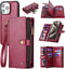 for iPhone 15 Pro Max Wallet Case with Card Holder,Faux Leather Phone Case for Women Men,Magnetic,Kickstand,Wrist Strap,Zipper(Red)......