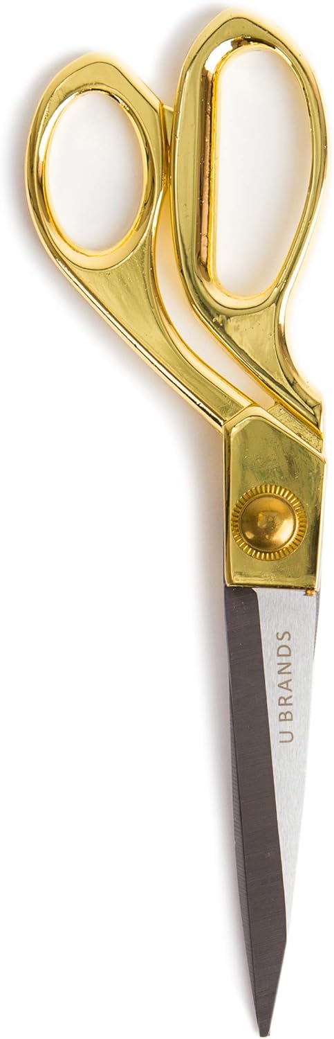 U Brands Scissors, 8 inch, Gold Finish (2241U06-24)...