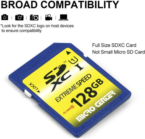 128GB Class 10 SDXC Flash Memory Card Full Size SD Card USH-I U1 Trail Camera Memory Card by Micro Center...
