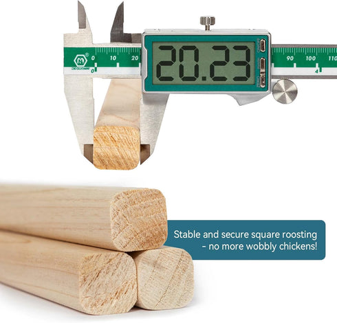 PETSFIT Chick Roosting Bar Prevent Rotation Design, Solid Wooden Thicken Rooster Perch for Coop and Brooder for Birds, Baby Chicks...