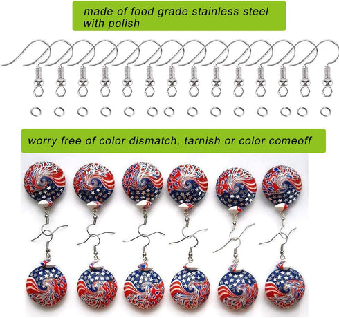 120 Sets Earring Hooks with Jump Rings for Jewelry Making, Tarnish Resistant 0.86 inch Fishhooks for DIY Earring Supplies,Stainless Steel Earring ...