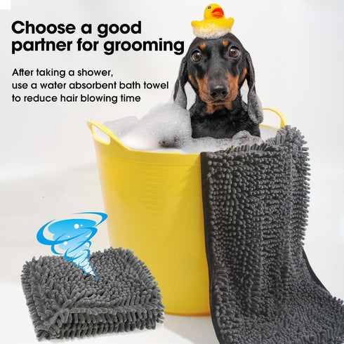 Dog Towels for Drying Dogs,Super Absorbent, Soft and Quick Pet Grooming Towel,Heavy Duty Microfiber Bath Towel, Pets' Bathing Supplies Cat,Machine...