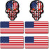 6pcs Reflective American Flag Hard Hat Stickers, Red Ops Decals for Tactical Gear, Patriotic USA Skull Flags Toolbox Helmet Labels...