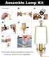 Qc Lamp Harp Kit for Lamp Socket Replacement and Rewire, Lamp Parts for Repair Table and Floor Lamps, Brass Finish Table Lamp Wiring Kit, DIY Lamp...
