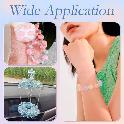 60Pcs 16mm Glow in The Dark Round Acrylic Beads 6 Colors Clear Focal Beads with Glitter Powder for Beadable Pens Keycain Crafts DIY Friendship Bra...
