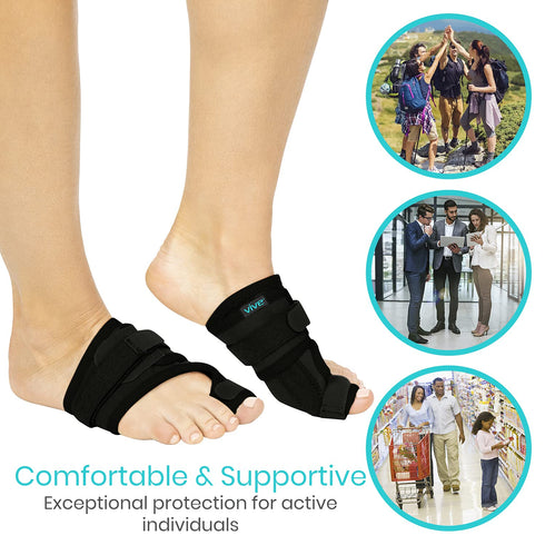 Vive Bunion Brace (Pair) - Big Toe Corrector Straightener with Splint - Hallux Valgus Pad, Joint Pain Relief, Alignment Treatment - Orthopedic Sle...