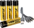 Rechargeable AA Batteries,4 Pc-1.5v AA Lithium Batteries,4-In-1 Type-C USB AA Rechargeable Battery,2000 mAh AA Batteries Rechargeable,Lithum-Ion B...