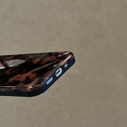 Tortoise Shell Retro Phone Case Compatible with iPhone 14 Pro Chic Amber Brown Leopard Stylish Classic Soft Slim Protective Cover for iPhone 14pro...