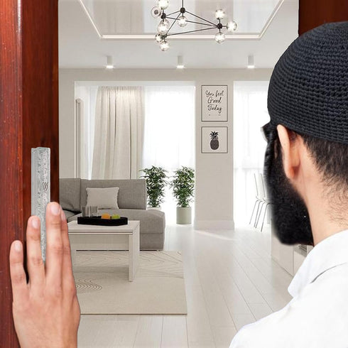 Modern Glass Mezuzah Case For Door With Non-Kosher Scroll Shatterd Glass Design Waterproof Mezuza Cover Home Blessing and Protection...
