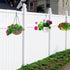 Vinyl Fence Hooks-2 Pack 5 x 10 Inches Over Fence Hooks Heavy Duty White Powder Coated Steel Fence Hooks for Hanging Plants Bird Feeders,Lights,Ha...