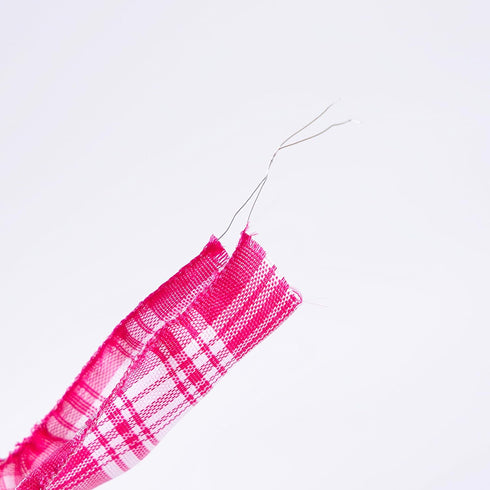 Pink Plaid Wired Ribbon,Pink and White Ribbon 1.5 Inch Wide, 25 Yards/Roll, for Christmas Tree,Wreaths,Bows,Holidays Deco,DIY Crafts, Wedding, Par...