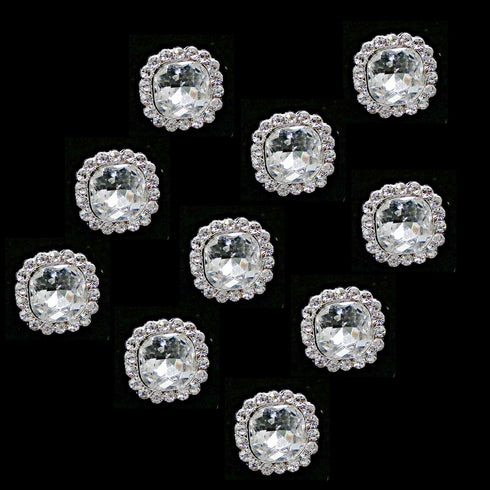10 PCS Rhinestone Crystal Buttons Sewing Button with Shank, for DIY Crafts Clothes Bags Embellishment Decoration, SHUNLI...