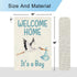 Welcome Home Baby Boy Garden Flag Baby Shower Garden Flag 12×18 Inch Double Sided Burlap Flag Newborn Gender Reveal Lawn Yard Sign Stork Outdoor D...