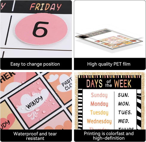 Safari Jungle Animal Calendar Bulletin Board Set Simply CTP Bulletin Board Calendar Seasons Weather Chart Animal Classroom Decoration with Season,...