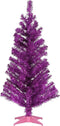 National Tree Company Artificial Christmas Tree, Pink Tinsel, Includes Stand, 3 feet...