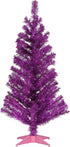 National Tree Company Artificial Christmas Tree, Pink Tinsel, Includes Stand, 3 feet...