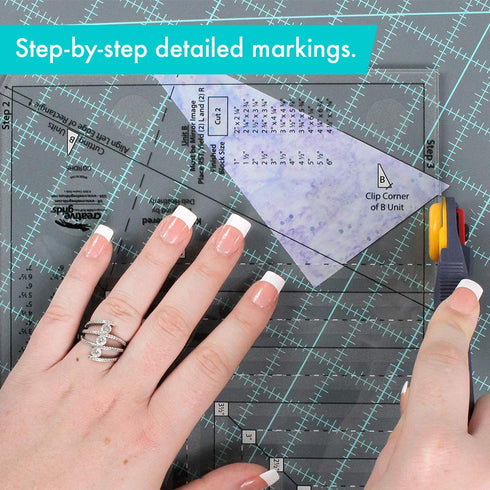 Creative Grids Kitty Cornered Quilt Ruler – CGRDH5 – Made in USA, 11in x 11in, Non-Slip Grip Acrylic Quilting, Sewing, Crafting, Patchwork Ruler &...