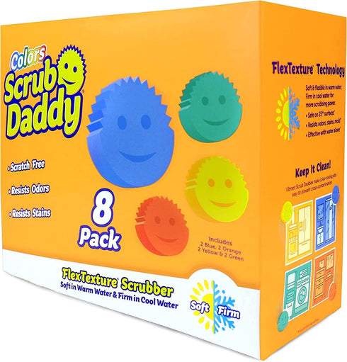 Scrub Daddy Sponges Set - Variety Colors - Scratch-Free Multipurpose Dish Sponge - BPA Free & Made with Polymer Foam - Stain & Odor Resistant Kitc...