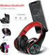 2022 Wireless Bluetooth Headphones,Colorful LED Lights Comfort Over Ear Foldable Headset with Built-in Microphone,FM,SD Card Slot,Wired for School...