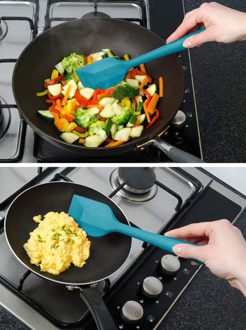 StarPack Basics Silicone Spatula (11.5"), High Heat Resistant to 480°F, Hygienic One Piece Design, Non Stick Rubber Cooking Utensil (Teal Blue)...