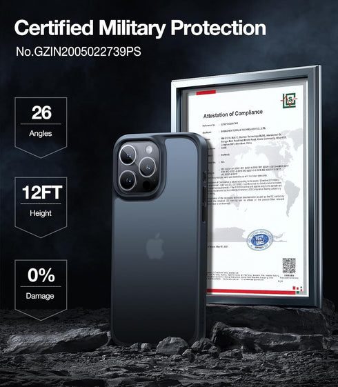 TORRAS ???????????????? Shockproof for iPhone 13 Pro Max Case, Military Grade Drop Protection, Sleek Premium Touch, Translucent Matte Slim Case fo...