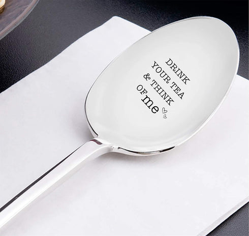 Ideas From Boston Drink Your Tea And Think Of Me Engraved Stainless Steel Spoon Token Of Love Gift For Tea Lover Best Friend Couples Valentines On...