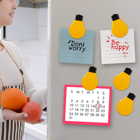 Bulb Refrigerator Magnet Clips Sets?Magnet Paper Clips, Snacks Bag Clips?Multipurpose Clips - Set of 6...