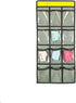NIMES Hanging Closet Underwear Sock Jewelry Storage Over The Door Classroom Cell Phone Calculator Organizer Clear Pockets (GREY-12 & 9 POCKETS PAC...