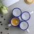 City to Cottage Ceramic Espresso Cups of 4, Small Expresso Shots, Demitasse, Perfect for Espresso Machine, Handcrafted Navy Blue Stripe Coastal Cu...