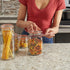Home Basics Canister Sets For The Kitchen, (4 Piece Set) Clear Glass Decorative Countertop Set | With Metal Latches and Silicone Seals | For Flour...