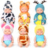 Leitee 6 Pcs 4 Inch Mini Baby Dolls Gift Set, Mini Reborn Baby Dolls Bulk, Realistic Baby Doll with Animal Clothes, Lifelike Cute Small Baby Doll ...