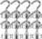 VNDUEEY 10 Pack Silver Magnetic Hooks, 22Lbs Strong Magnet Hooks for Hanging, Magnetic Cruise Hooks Heavy Duty, Magnets with Hooks for Refrigerato...