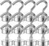VNDUEEY 10 Pack Silver Magnetic Hooks, 22Lbs Strong Magnet Hooks for Hanging, Magnetic Cruise Hooks Heavy Duty, Magnets with Hooks for Refrigerato...