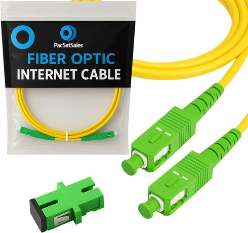 SC/APC Fiber Optic Internet Cable 65ft - 20M SCAPC Simplex Single Mode Cable & Connector - Replacement Fiber Patch Cable or Optical Cable Extensio...