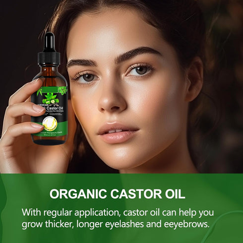 Jamaican Black Castor Oil for Hair Growth, Pure Cold Pressed Castor Oil w/Hair Scalp Massager, Skin Care,Nourish the Scalp,Dry Skin Relief Body Oi...