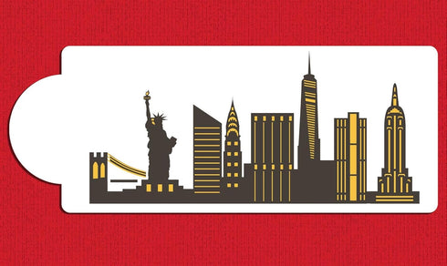 New York City Detailed Skyline Cake Stencil Side C1000 by Designer Stencils...